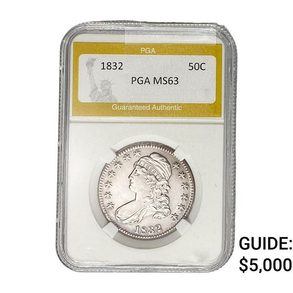1832 Capped Bust Half Dollar PGA MS63