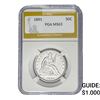 1891 Seated Liberty Half Dollar PGA MS63