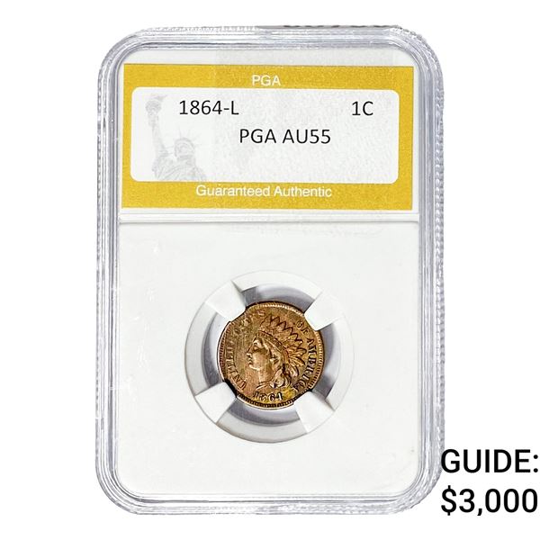 1864-L Indian Head Cent PGA AU55