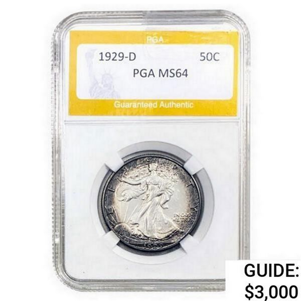 1929-D Walking Liberty Half Dollar PGA MS64