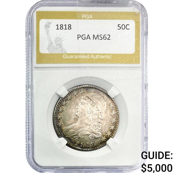 1818 Capped Bust Half Dollar PGA MS62