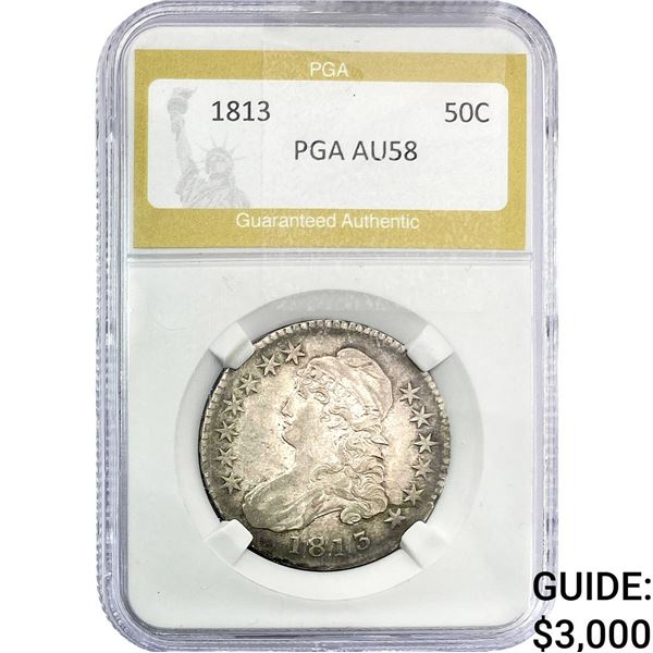 1813 Capped Bust Half Dollar PGA AU58