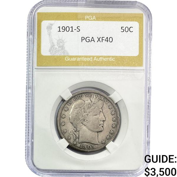 1901-S Barber Half Dollar PGA XF40