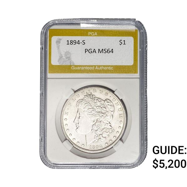 1894-S Morgan Silver Dollar PGA MS64