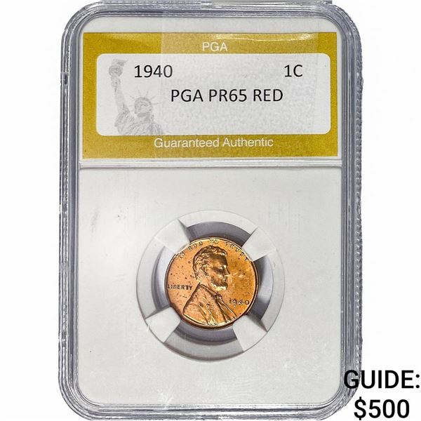 1940 Wheat Cent PGA PR65 RED