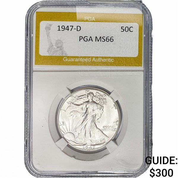 1947-D Walking Liberty Half Dollar PGA MS66