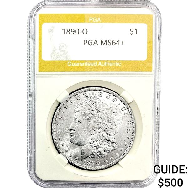 1890-O Morgan Silver Dollar PGA MS64+