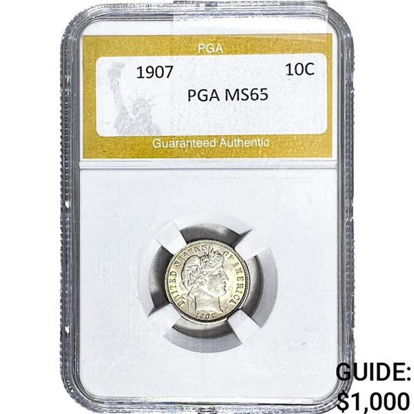 1907 Mercury Silver Dime PGA MS65