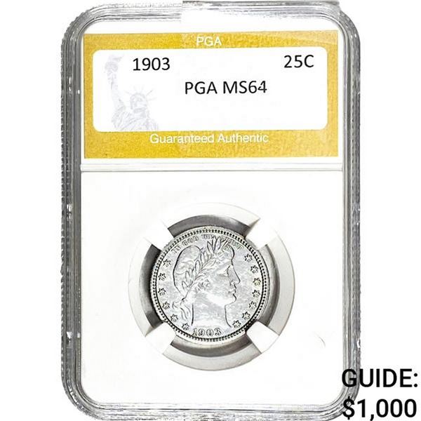 1903 Barber Quarter PGA MS64