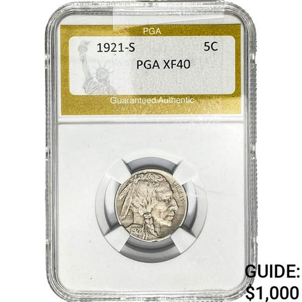 1921-S Buffalo Nickel PGA XF40