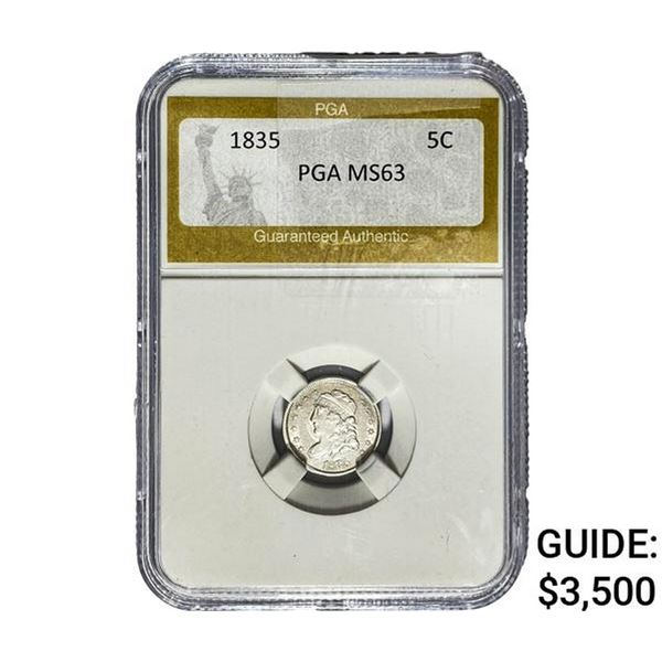 1835 Capped Bust Half Dime PGA MS63