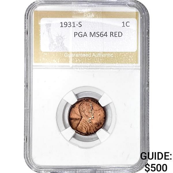 1931-S Wheat Cent PGA MS64 RED