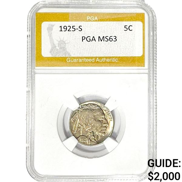 1925-S Buffalo Nickel PGA MS63