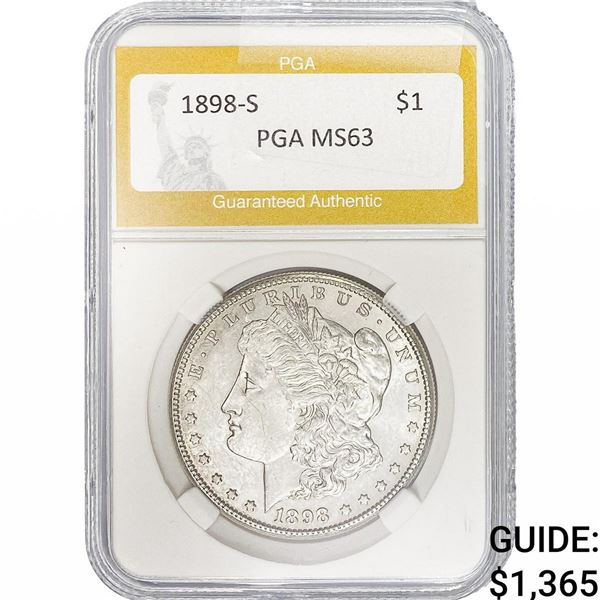 1898-S Morgan Silver Dollar PGA MS63