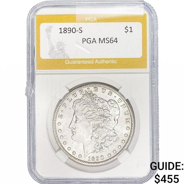 1890-S Morgan Silver Dollar PGA MS64