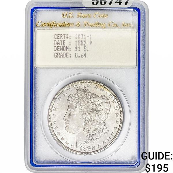 1882 Morgan Silver Dollar U.S. RCC&TC U64