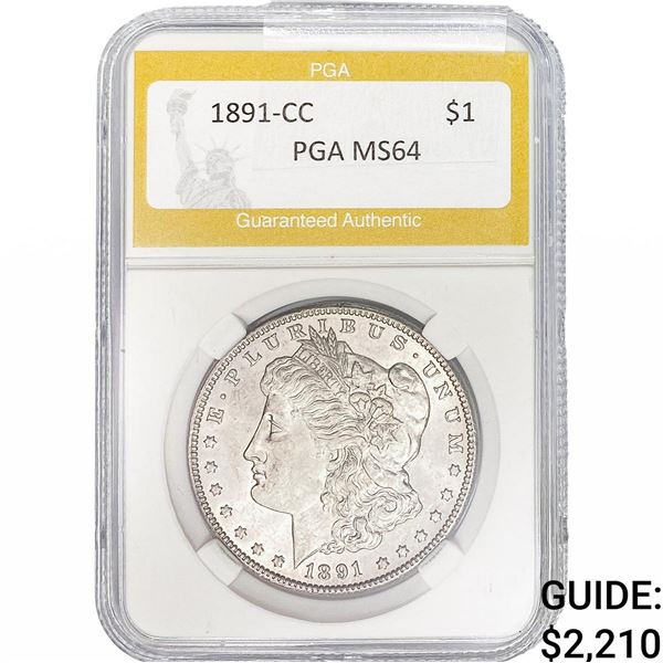 1891-CC Morgan Silver Dollar PGA MS64