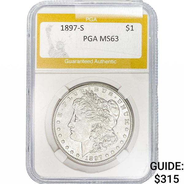 1897-S Morgan Silver Dollar PGA MS63