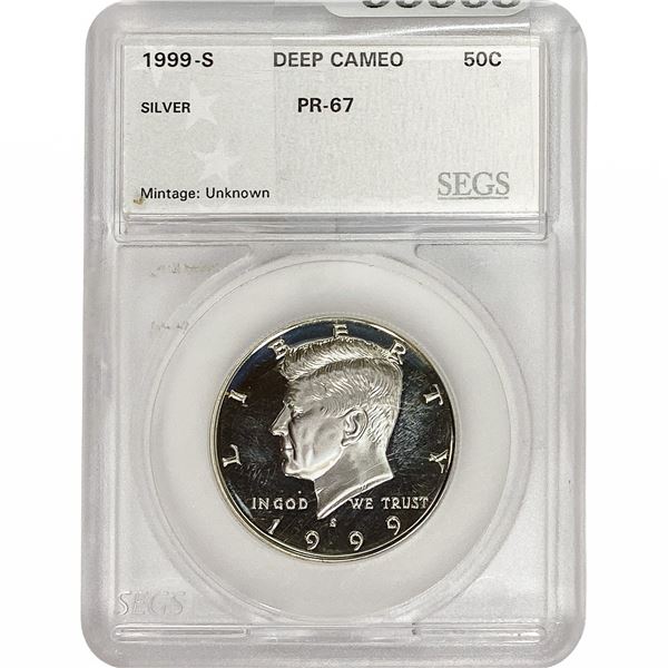 1999-S Franklin Half Dollar SEGS PR67 Deep Cameo