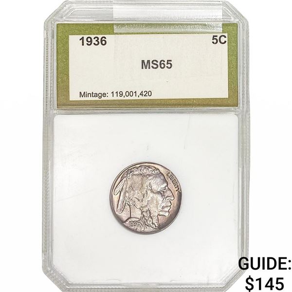 1936 Buffalo Nickel PCI MS65