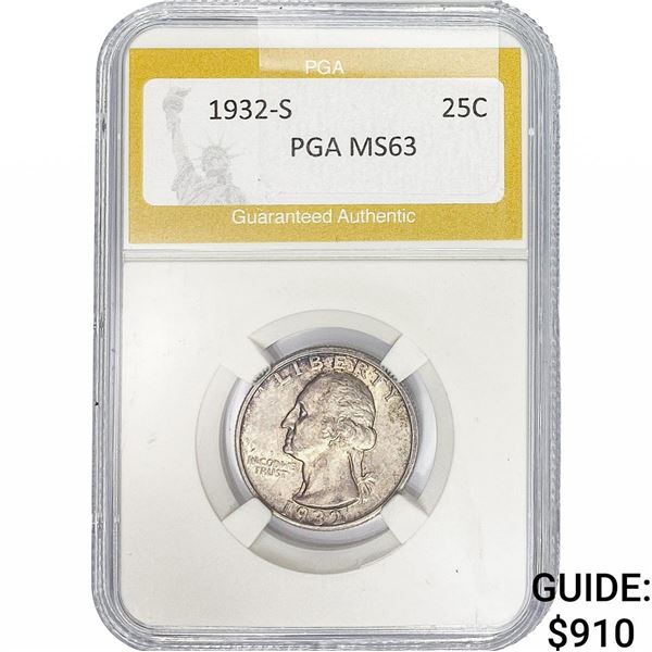 1932-S Washington Silver Quarter PGA MS63