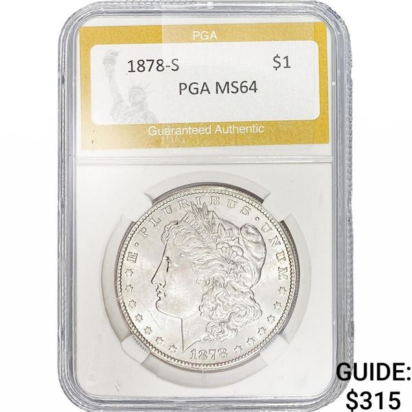 1878-S Morgan Silver Dollar PGA MS64