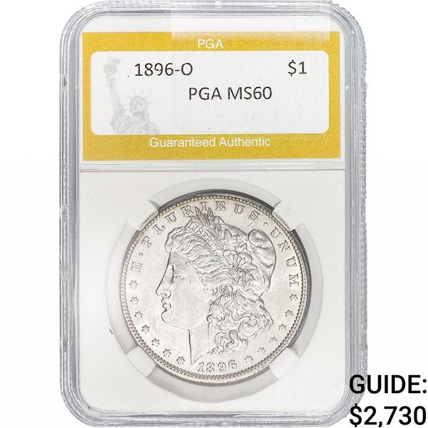 1896-O Morgan Silver Dollar PGA MS60