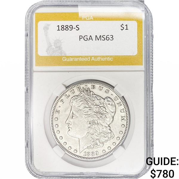 1889-S Morgan Silver Dollar PGA MS63