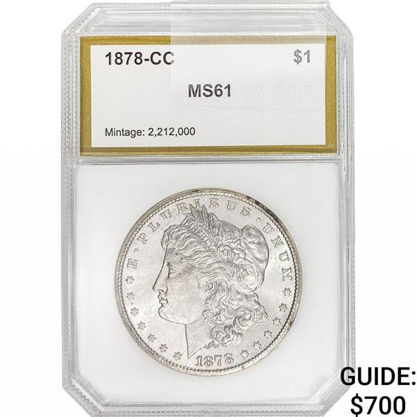 1878-CC Morgan Silver Dollar PCI MS61