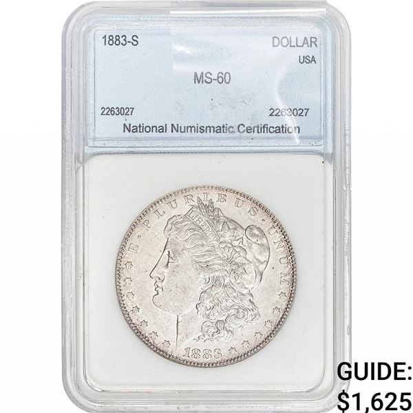 1883-S Morgan Silver Dollar NNC MS60 Choice UNC