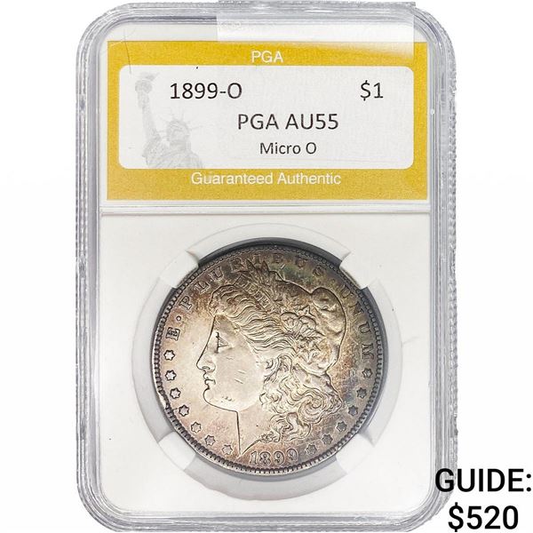 1899-O Morgan Silver Dollar PGA AU55 Micro O