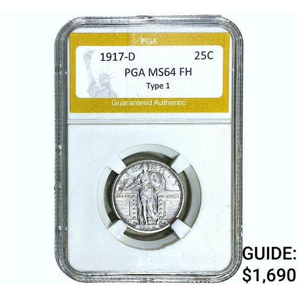 1917-D Standing Liberty Quarter PGA MS64 FH
