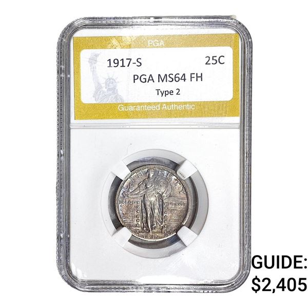 1917-S Standing Liberty Quarter PGA MS64 FH