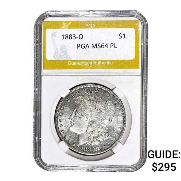 1883-O Morgan Silver Dollar PGA MS64 PL