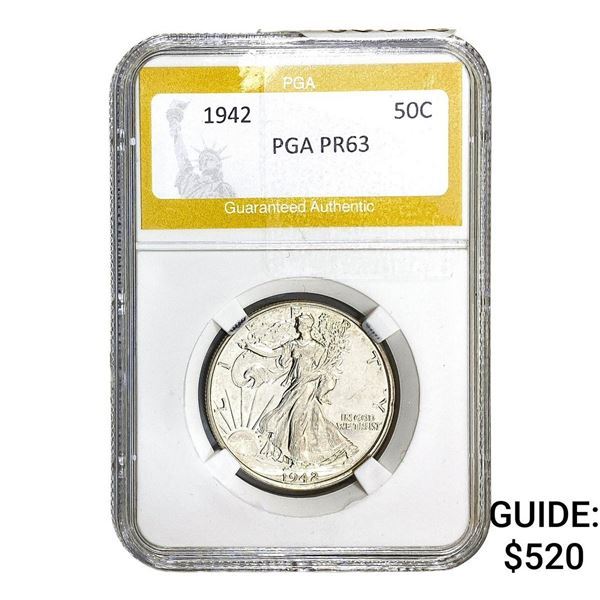 1942 Walking Liberty Half Dollar PGA PR63