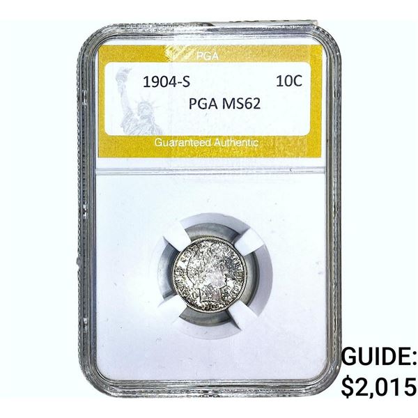 1904-S Barber Dime PGA MS62