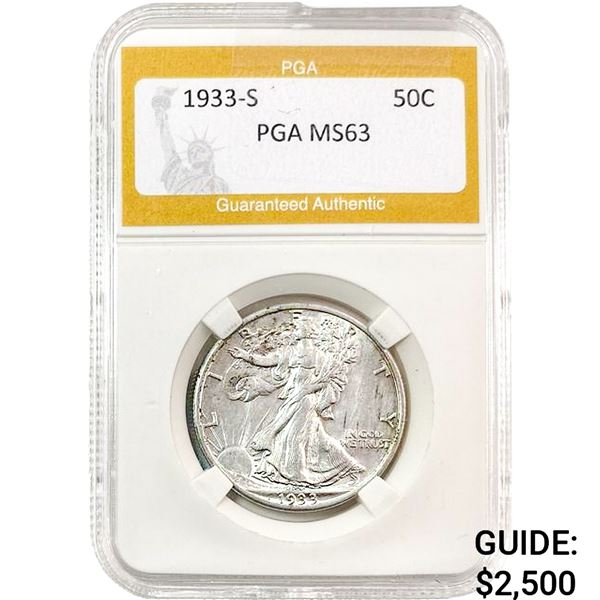 1933-S Walking Liberty Half Dollar PGA MS63