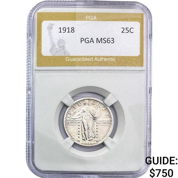 1918 Standing Liberty Quarter PGA MS63