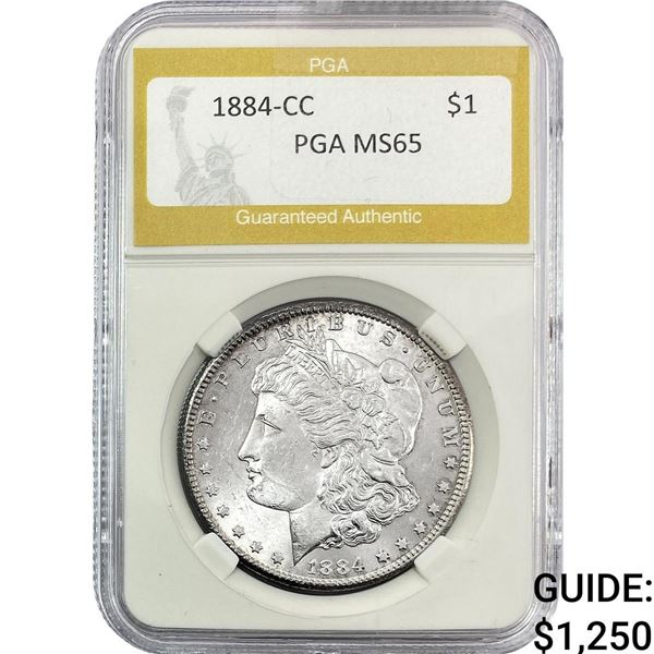 1884-CC Morgan Silver Dollar PGA MS65