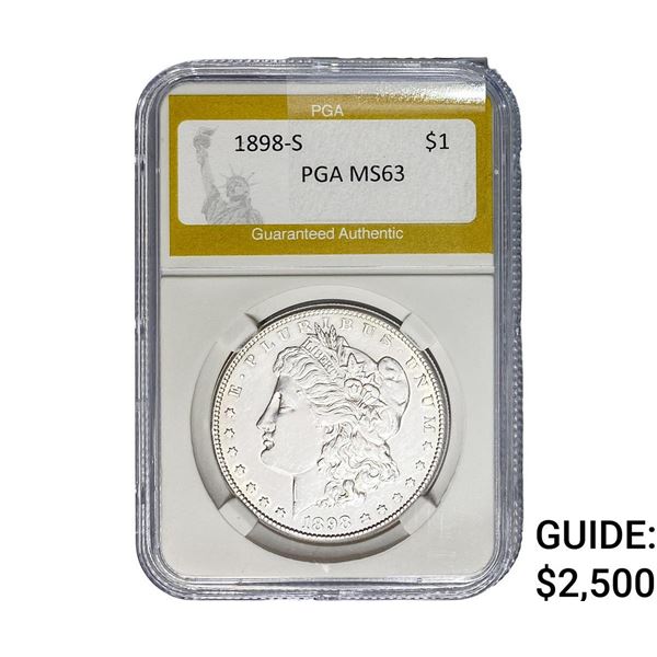 1898-S Morgan Silver Dollar PGA MS63