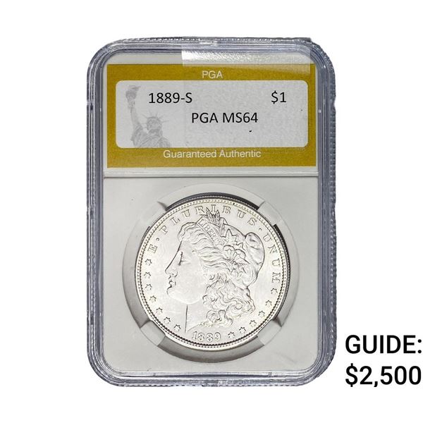 1889-S Morgan Silver Dollar PGA MS64