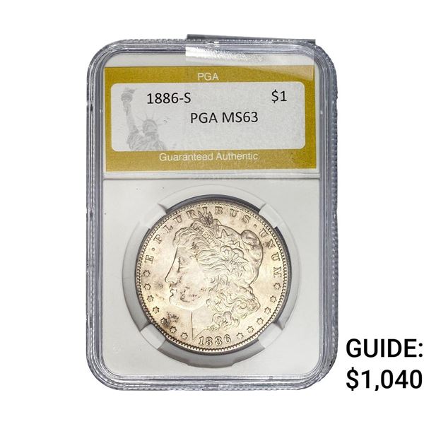 1886-S Morgan Silver Dollar PGA MS63