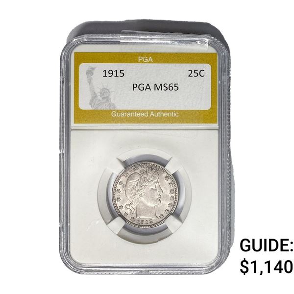 1915 Barber Quarter PGA MS65