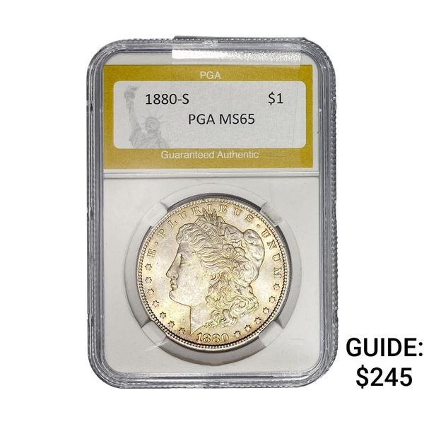 1880-S Morgan Silver Dollar PGA MS65