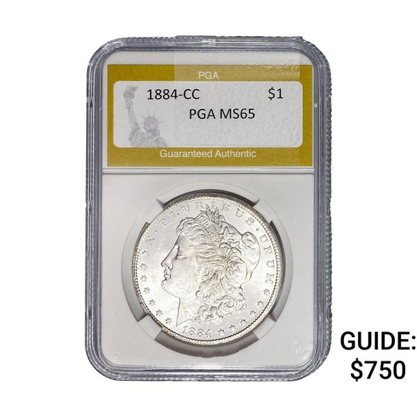 1884-CC Morgan Silver Dollar PGA MS65