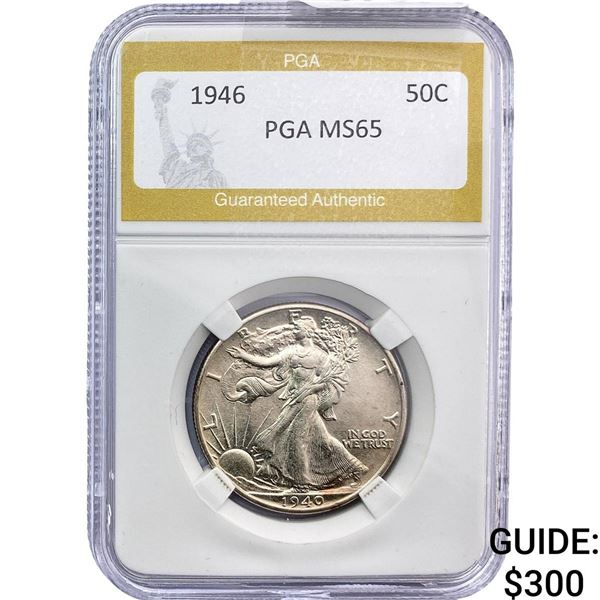1946 Walking Liberty Half Dollar PGA MS65