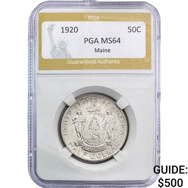 1920 Maine Half Dollar PGA MS64