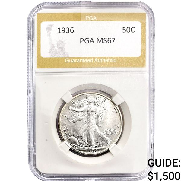 1936 Walking Liberty Half Dollar PGA MS67