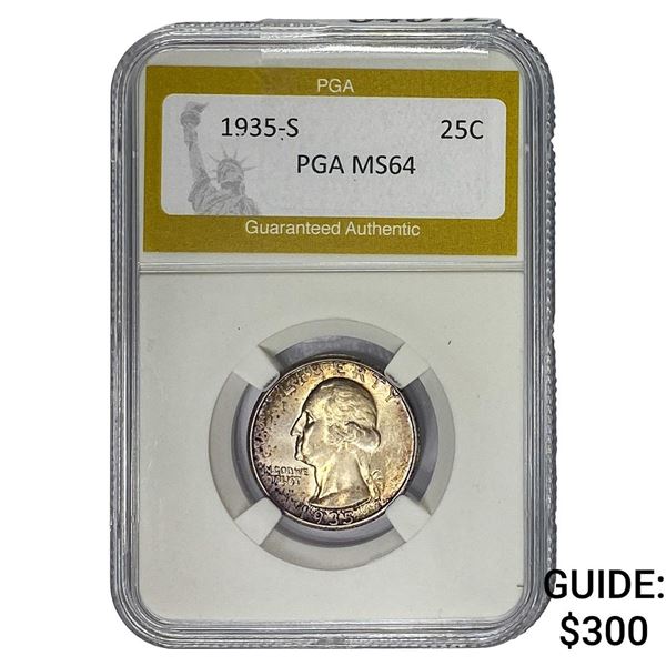 1935-S Washington Silver Quarter PGA MS64