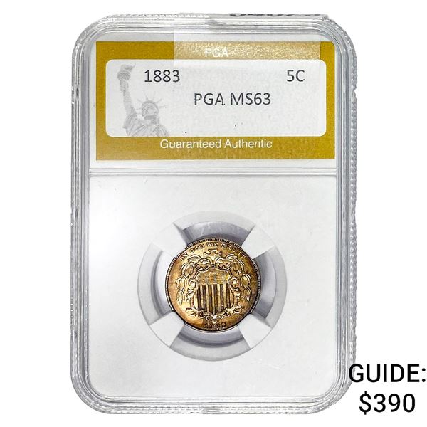 1883 Shield Nickel PGA MS63